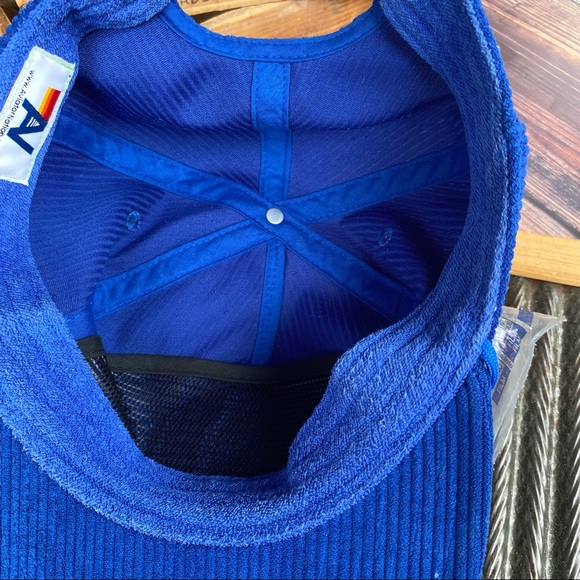 ?✨RARE ORIGINAL AVIATOR NATION ALL CORDUROY TRUCKER HAT ROYAL BLUE UNISEX O/S main image 9